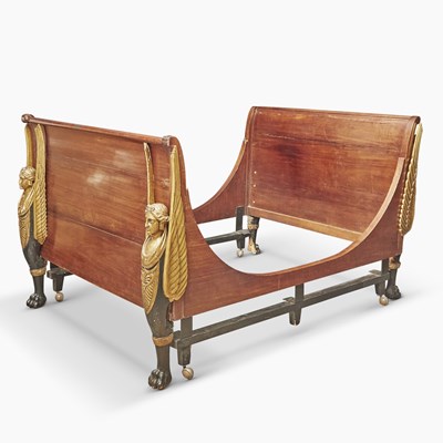 Lot 622 - Empire Mahogany, Bronze-Painted and Parcel-Gilt Bed