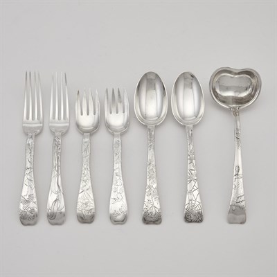 Lot 85 - Group of Tiffany & Co. Sterling Silver Lap Over Edge Pattern  Flatware