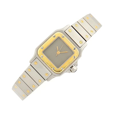 Lot 2060 - Cartier Stainless Steel and Gold 'Santos' Wristwatch