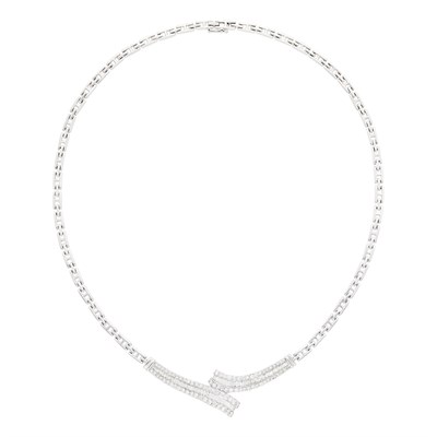 Lot 2165 - White Gold and Diamond Necklace