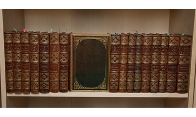 Lot 250 - A finely bound set of Ruskin's works, with a letter by the author