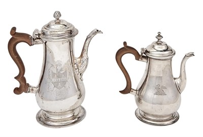 Lot 150 - Two George II Sterling Silver Coffee Pots