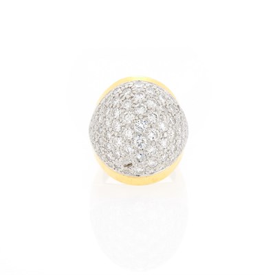 Lot 2015 - Two-Color Gold and Diamond Dome Ring