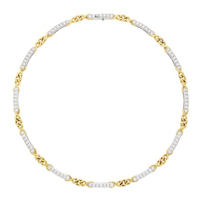 Lot 1143 - Tiffany & Co. Platinum, Gold and Diamond Necklace