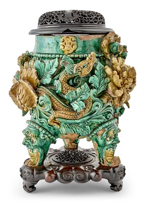 Lot 201 - A Large Chinese Tilework Censer