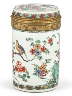 Lot 235 - A Chinese Famille Verte Porcelain Jar and Cover with European Bronze Mounts