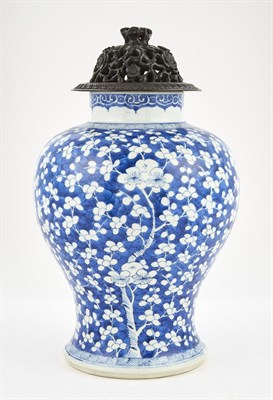 Lot 232 - A Chinese Blue and White Porcelain Baluster Vase