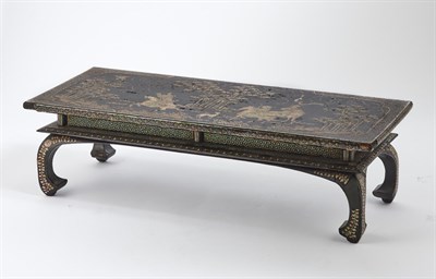 Lot 360 - A Lacquered Stand with Shell Inlaid Decoration