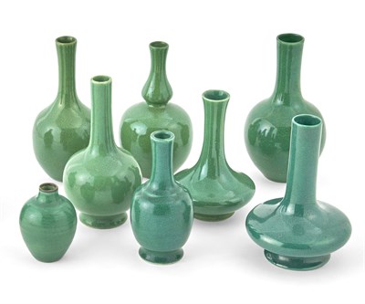 Lot 250 - A Group of Eight Chinese Green Monochrome Porcelain Vases