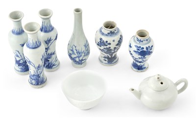 Lot 249A - A Group of Chinese Miniature Blue and White and White Glazed Porcelain Articles