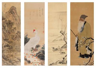 Lot 173 - Four Decorative Quality Asian Scroll Paintings