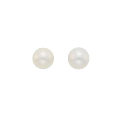 Lot 1096 - Pair of White Gold and Freshwater Pearl Stud Earrings