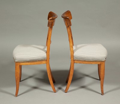 Lot 192 - Set of Six Biedermeier Walnut Side Chairs