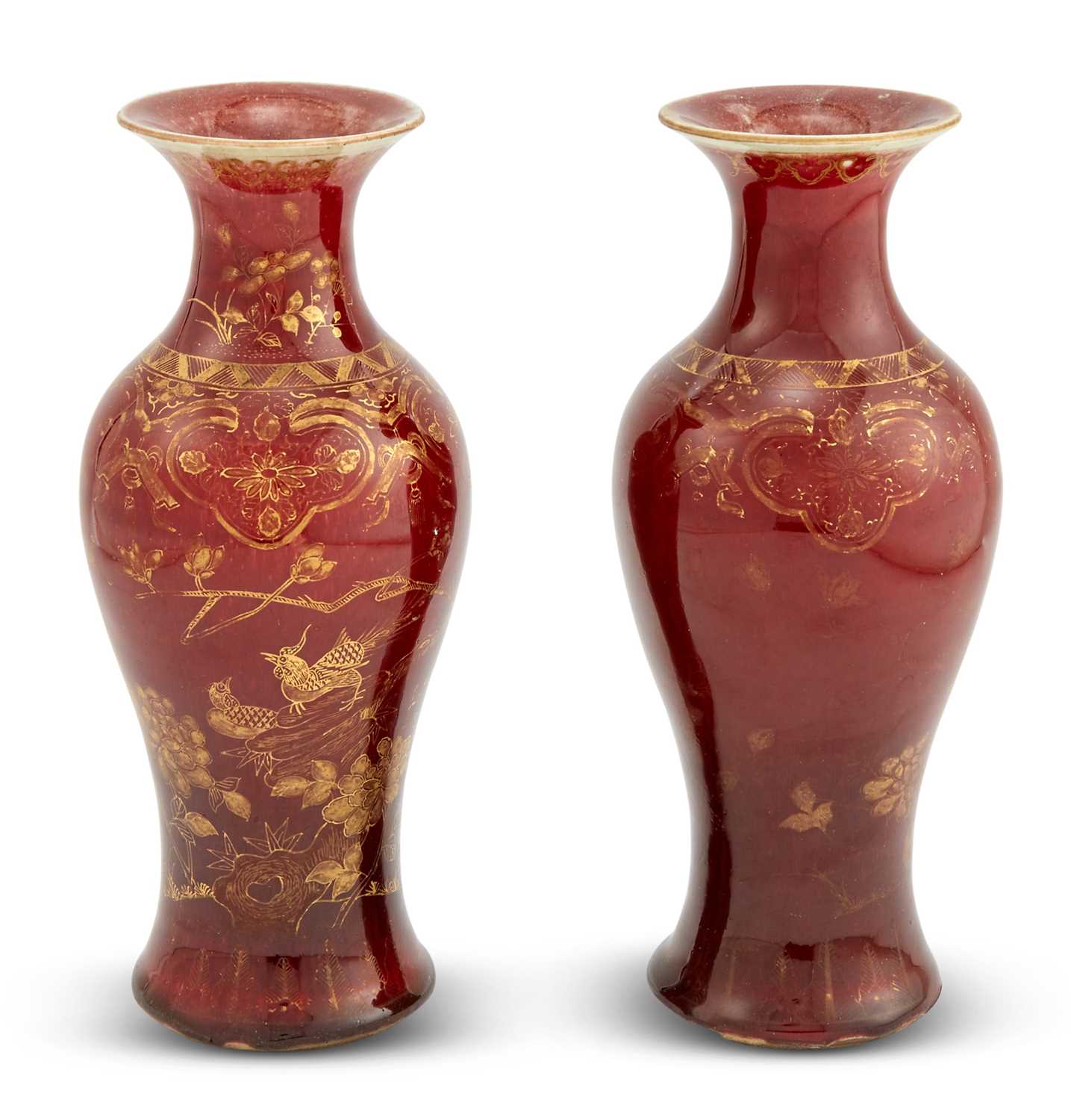 Lot 128 - A Pair of Chinese Langyao-Type Porcelain Vases