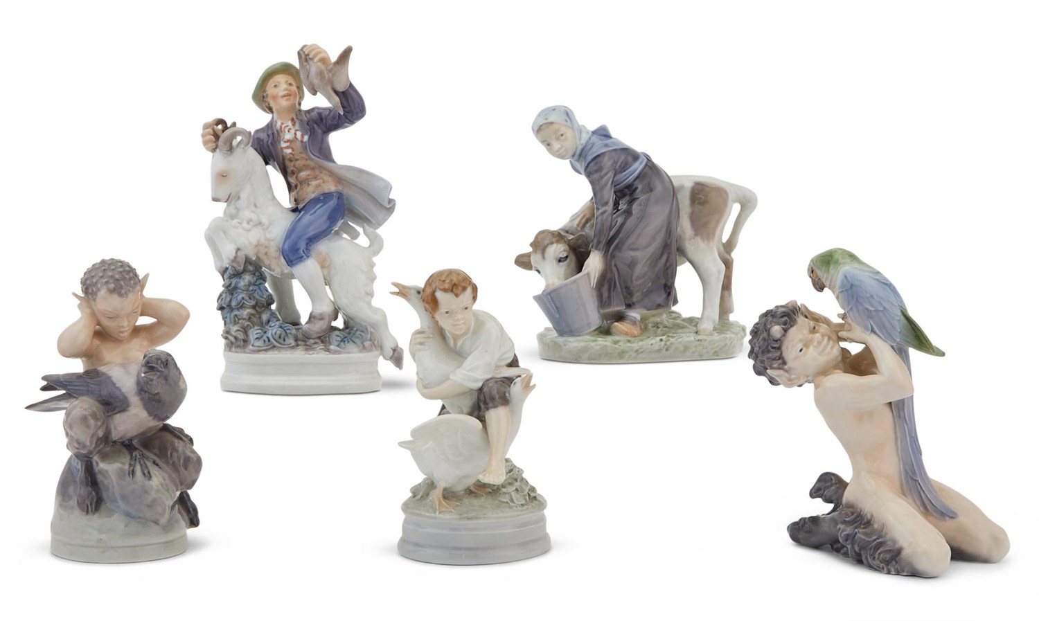 Lot 354 - Group of Five Royal Copenhagen Porcelain Figures