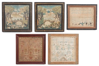 Lot 184 - Five Framed Needleworks English and American,...