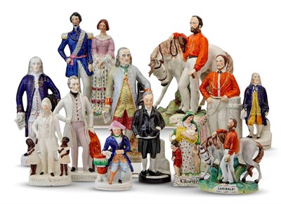 Lot 203 - Twelve Staffordshire Pottery Figures or Figural Groups