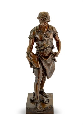Lot 249 - Émile Louis Picault Patinated Bronze Figure...