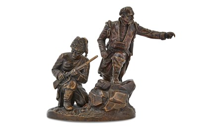 Lot 250 - French or Russian School Bronze of Two...