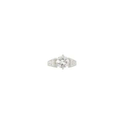 Lot 57 - Silver and Laser-Drilled Diamond Ring