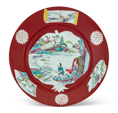 Lot 257 - A Chinese Famille Rose Porcelain Plate