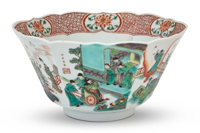 Lot 294 - A Chinese Famille Verte Porcelain Hexagonal Bowl