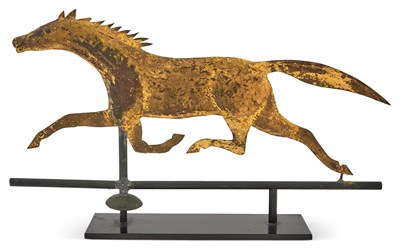 Lot 118 - Small Gilt Copper Running Horse Weathervane