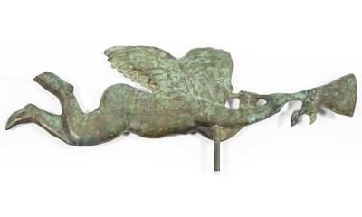 Lot 256 - Molded Sheet Copper Angel Gabriel with Trumpet Weathervane