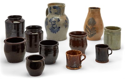 Lot 343 - Eleven Pieces of Glazed Pottery