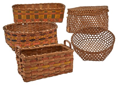 Lot 341 - Five Splint Baskets