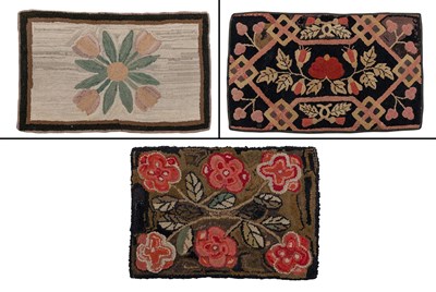 Lot 339 - Three Floral Hooked Rugs