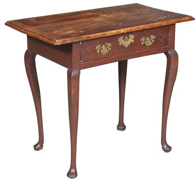 Lot 172 - Queen Anne Painted Pine and Maple One-Drawer Side Table