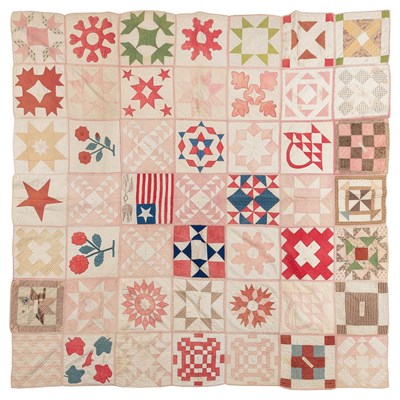 Lot 140 - Pieced Cotton Album Quilt