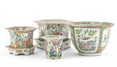 Lot 185 - Four Chinese Rose Enameled Porcelain Planters