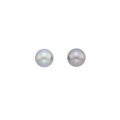 Lot 2180 - Pair of Platinum and Gray Tahitian Cultured Pearl Earrings