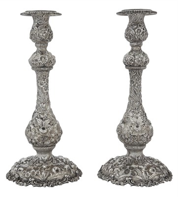 Lot 95 - Pair of S. Kirk & Son Co. Sterling Silver Candlesticks