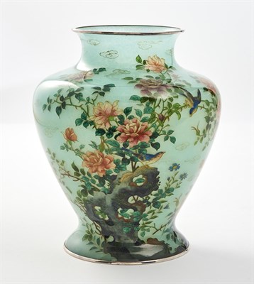 Lot 384 - A Fine Japanese Plique a Jour Vase