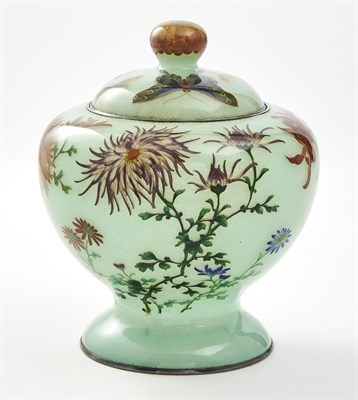 Lot 385 - A Fine Japanese Plique a Jour Jar and Cover