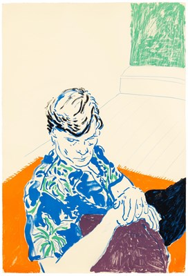 Lot 56 - David Hockney (b. 1937) JOE WITH GREEN WINDOW...