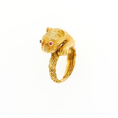 Lot 1166 - Ilias Lalaounis Gold Panther Ring