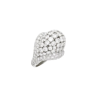 Lot 208 - David Webb Platinum and Diamond Dome Ring