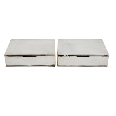Lot 63 - A Pair of Pampaloni Sterling Silver Cigar Boxes
