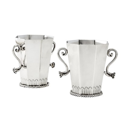 Lot 69 - Pair of Pampaloni Sterling Silver Two-Handled Cups