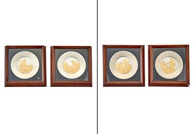 Lot 506 - Four Framed Franklin Mint Sterling Silver Bicentennial Commemorative Plates