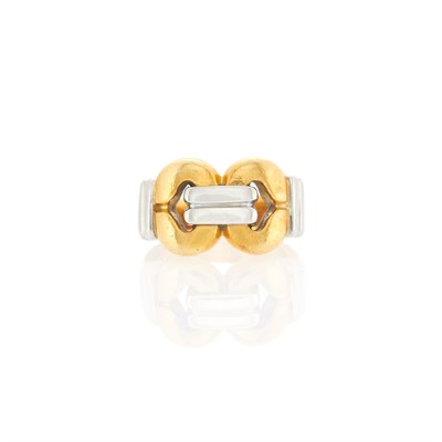 Lot 2035 - Two-Color Gold Stirrup Ring