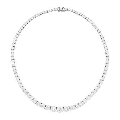 Lot 240 - Platinum and Diamond Necklace, by Tiffany & Co.