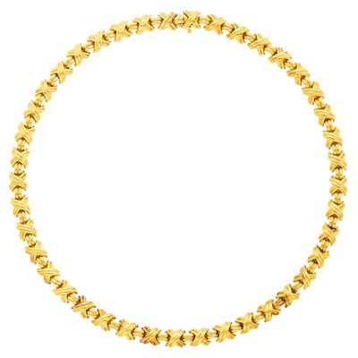 Lot 164 - Tiffany & Co. Gold 'X' Necklace