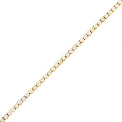 Lot 1077 - Gold and Diamond Straightline Bracelet