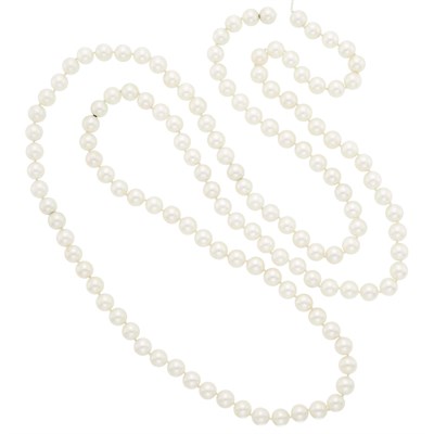 Lot 1242 - Long Cultured Pearl Necklace