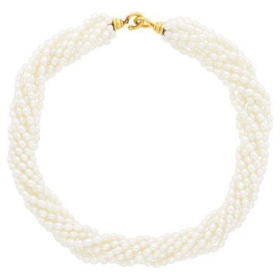Lot 1264 - Tiffany & Co., Paloma Picasso Ten Strand Freshwater Pearl and Gold Torsade Necklace